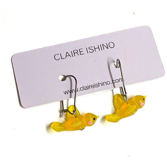 CLAIRE ISHINO- Lucky Bird Earrings - Happy Yellow