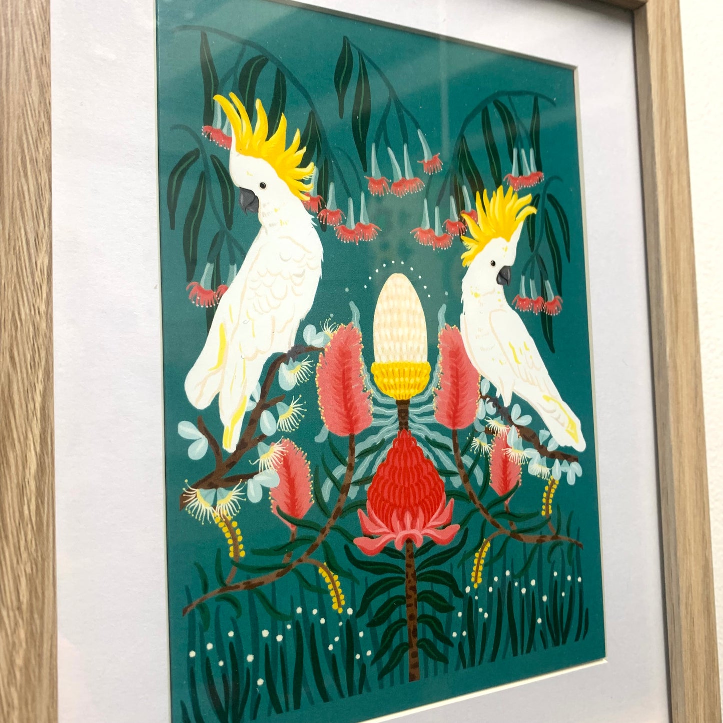 NUOVO - "Two Cockatoos" Framed Image- by Emma Whitelaw