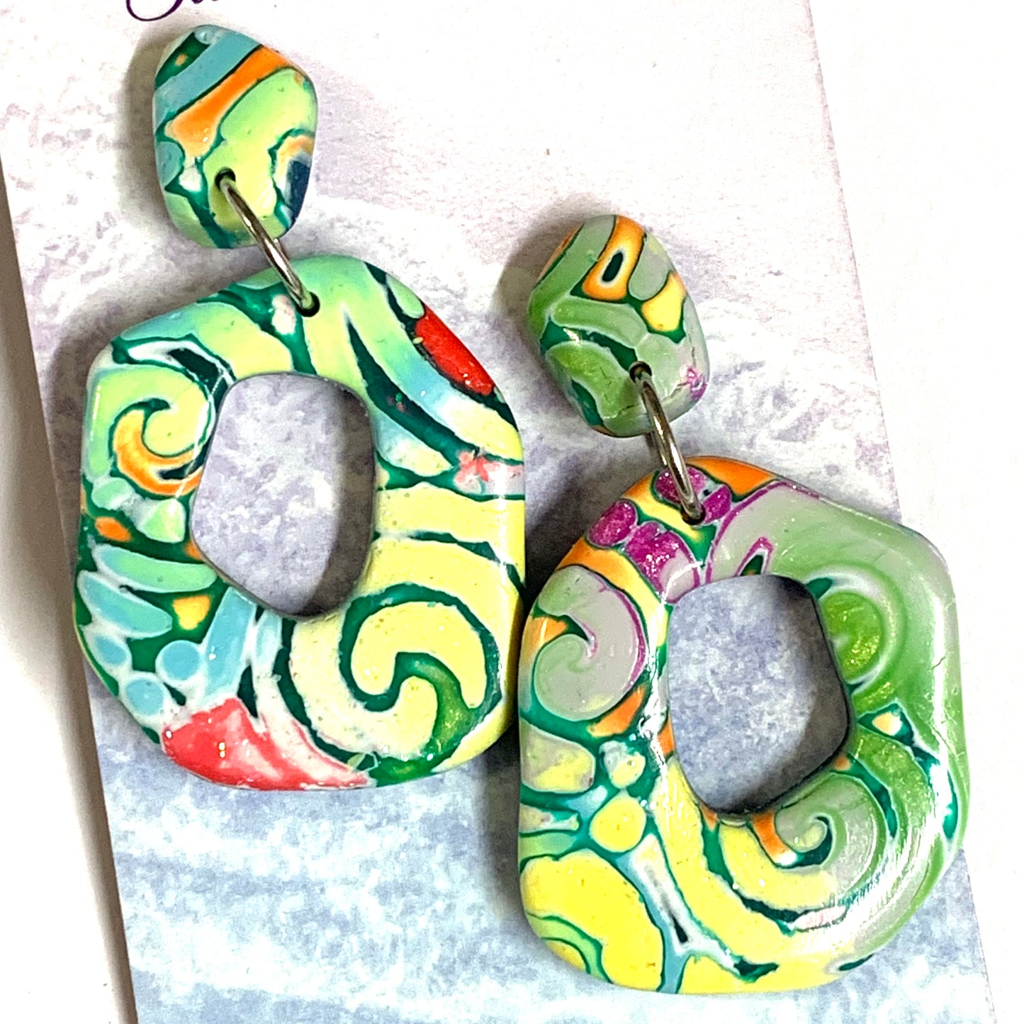 Sailvie Creations - Rainbow Reef Organic Stud Dangle Earrings