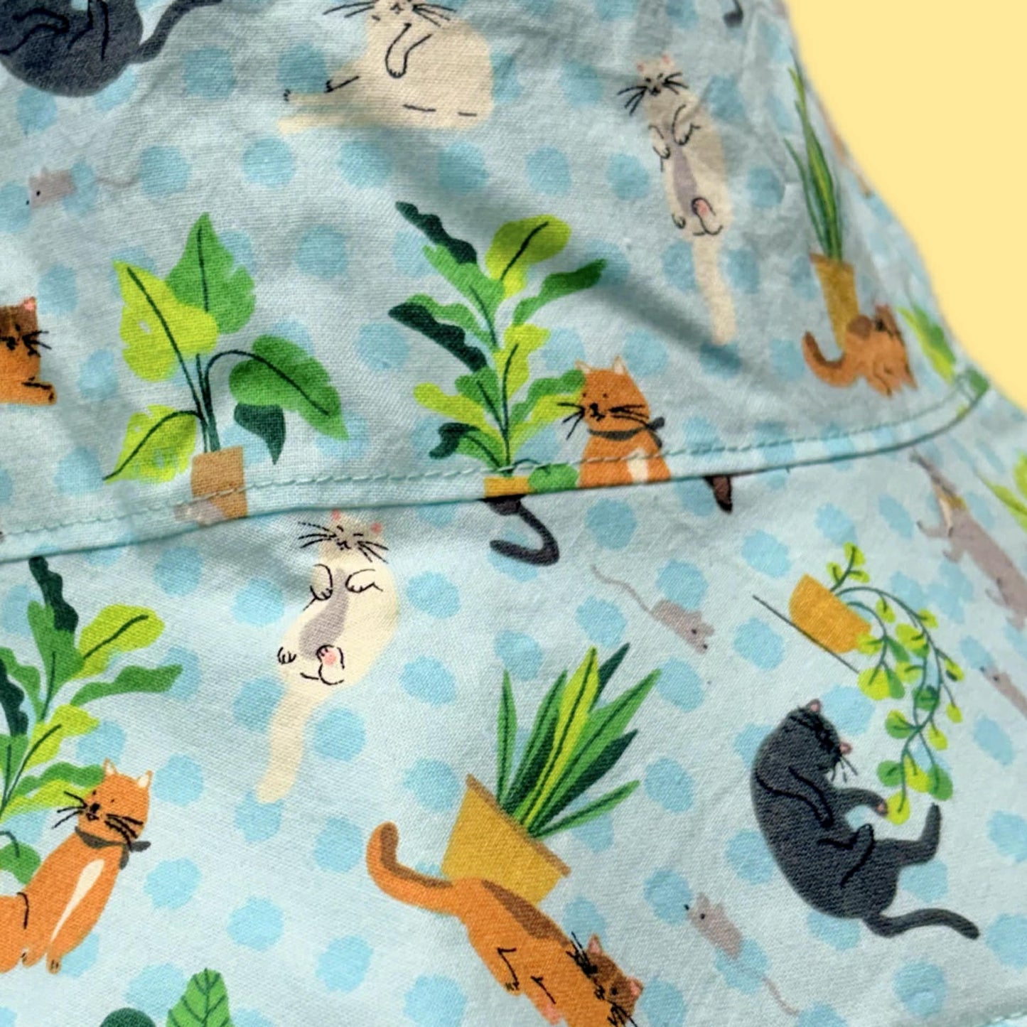 Teacups n Quilts-Ats and Plants Fabric Hat - Adult Size