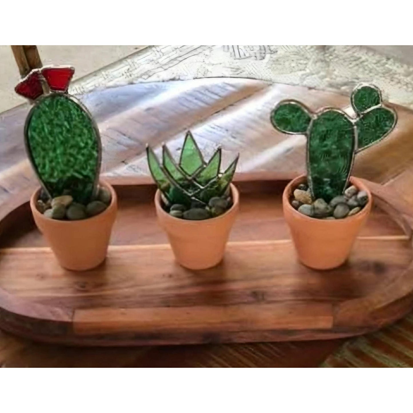 SWAN GLASS - SUCCULENT - STAINED GLASS ORNAMENT #4