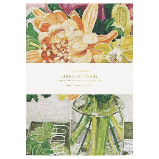 BESPOKE LETTERPRESS - "Fairy Wrens"- 100% Linen Tea Towel