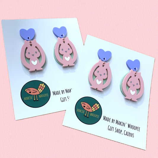 MAKIN' WHOOPEE - "Hopping Cute" STUD DANGLE EARRINGS