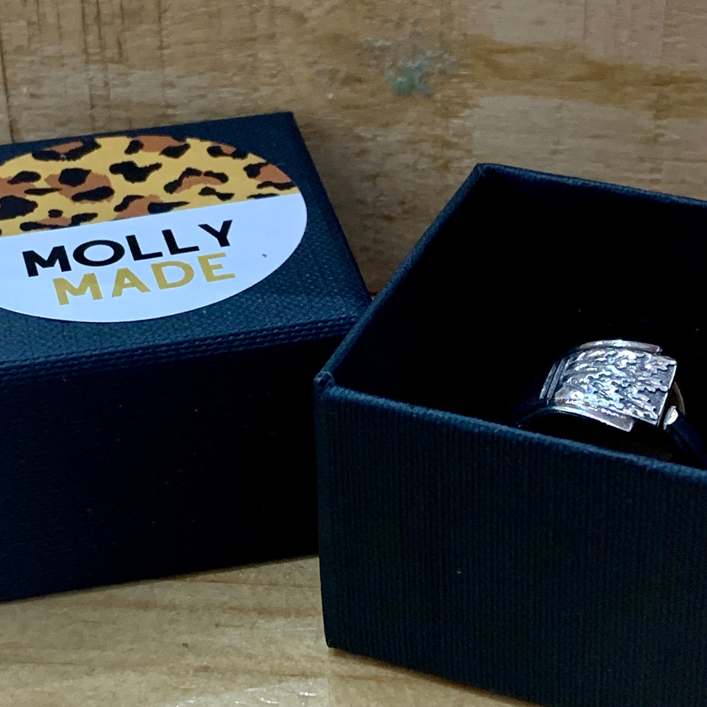 MOLLY MADE- Silverware Ring #4- Square Leaves