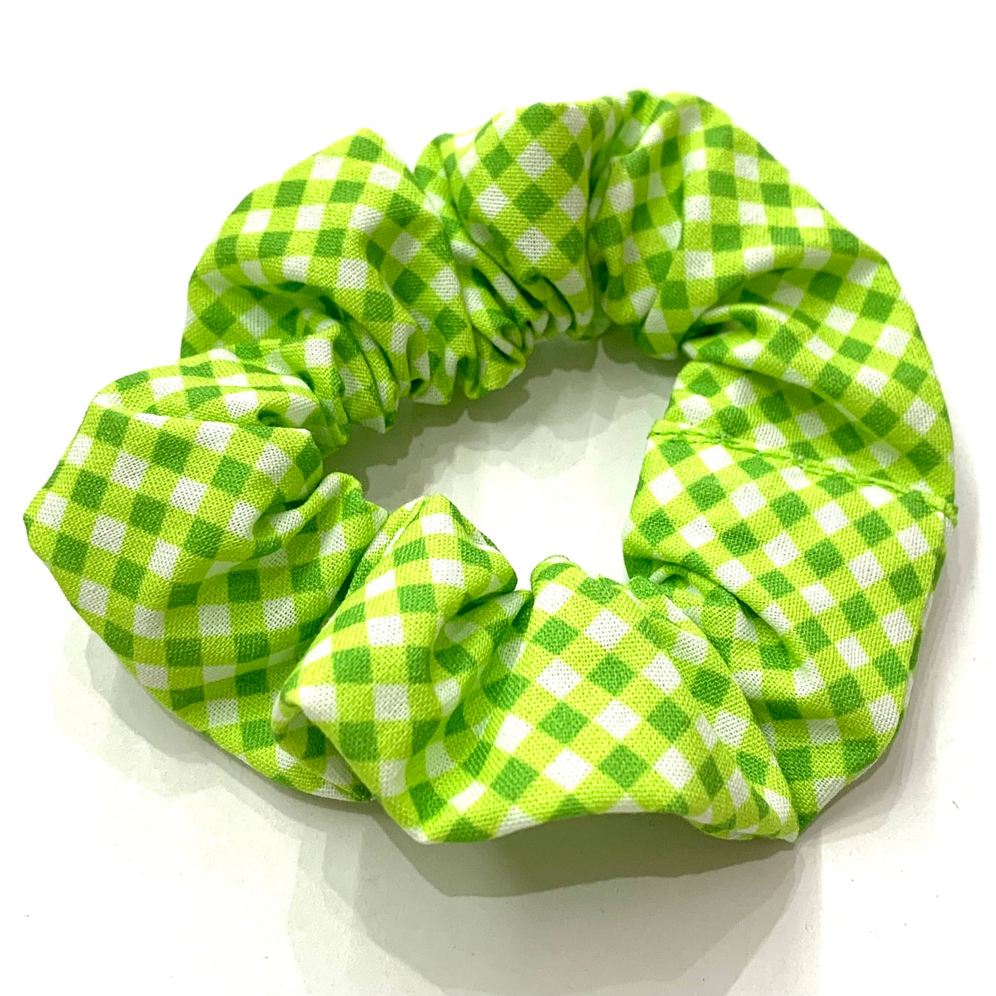 MAKIN' WHOOPEE - Regular "Green Gingham" Scrunchies