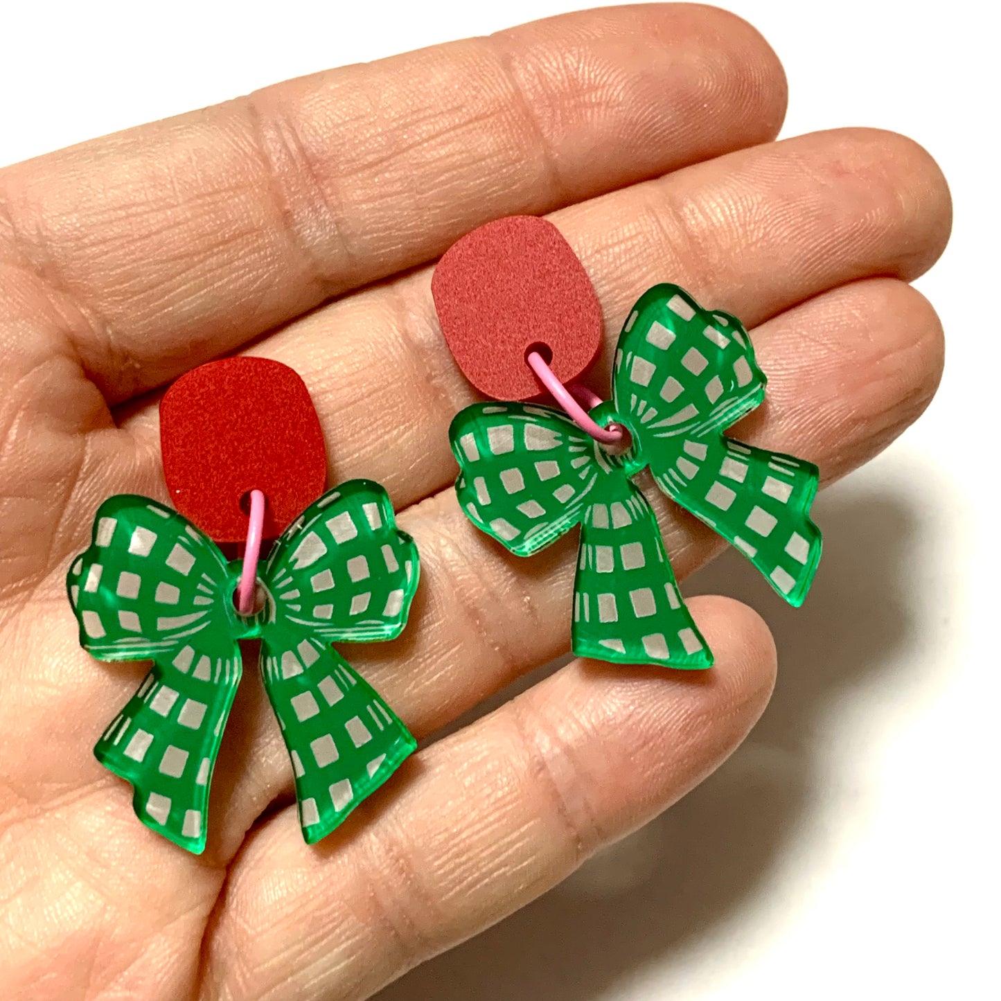 MAKIN' WHOOPEE - “Festive Bows” CHRISTMAS STUD DANGLES