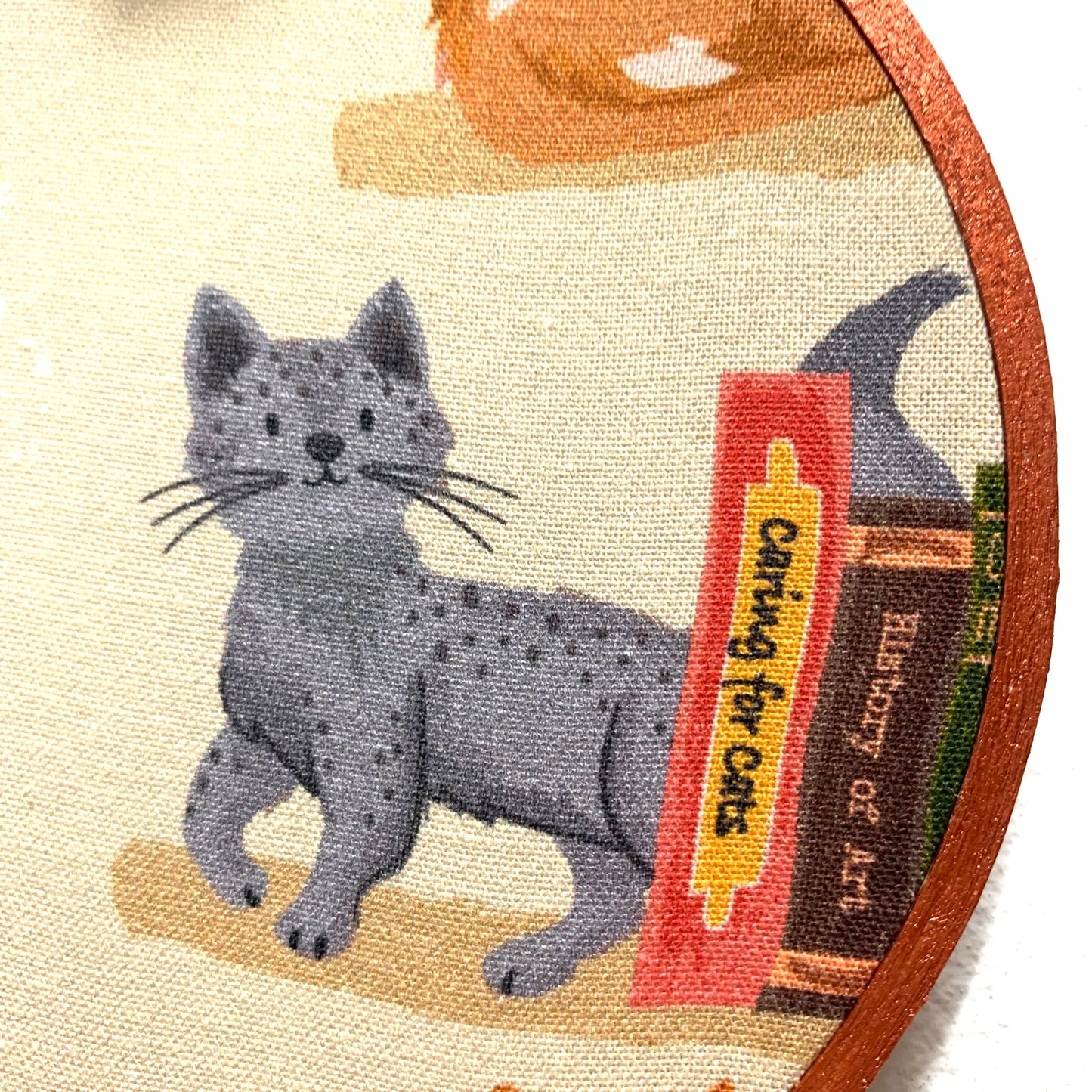 MAKIN' WHOOPEE- "Literary Kitties"- Small Embroidery Hoop Decoration