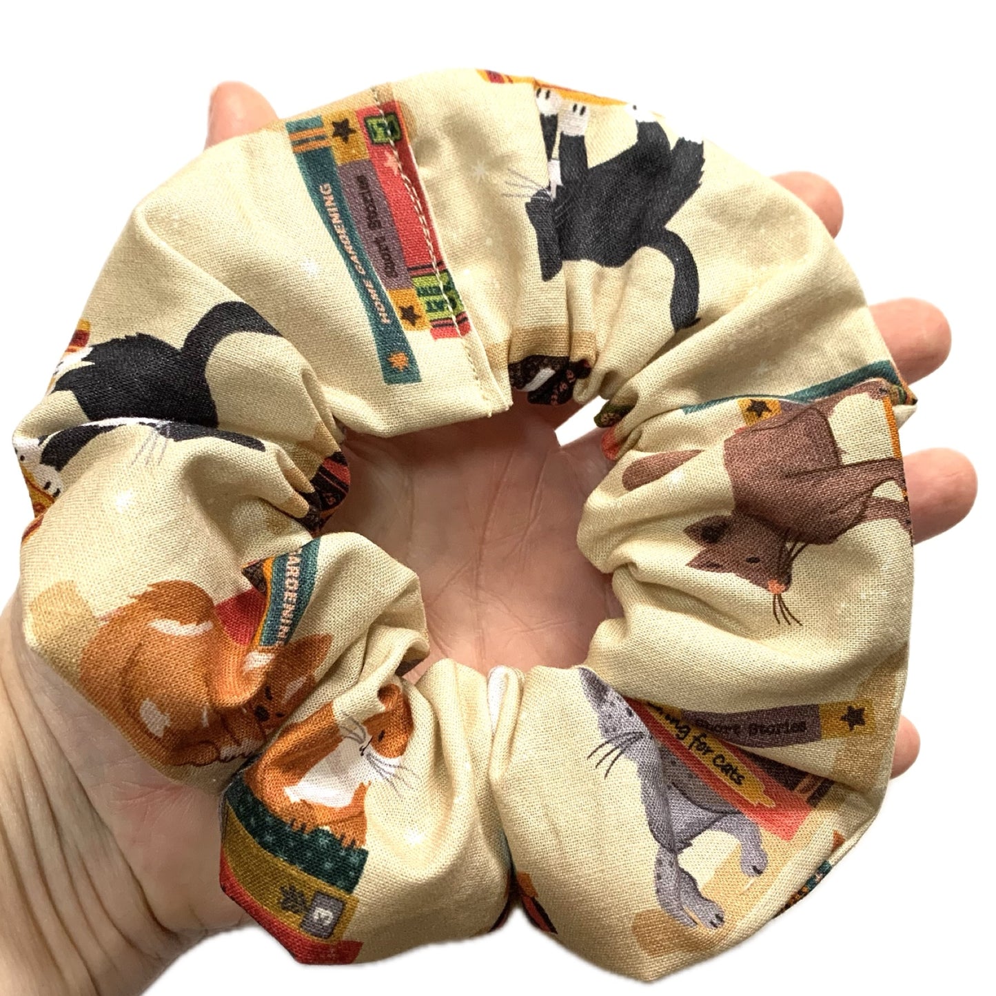 MAKIN' WHOOPEE - JUMBO "Literary Kitties" SCRUNCHIE