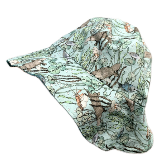 Teacups n Quilts- Platypus Scenic Route Fabric Hat- Kids Size Medium