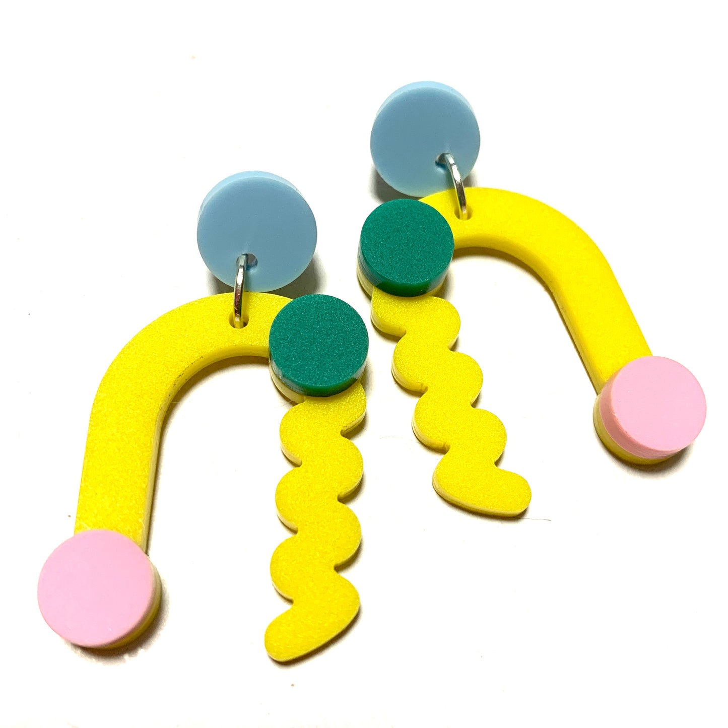 THIS BIRD HAS FLOWN - “Memphis- Yellow” DANGLE EARRINGS