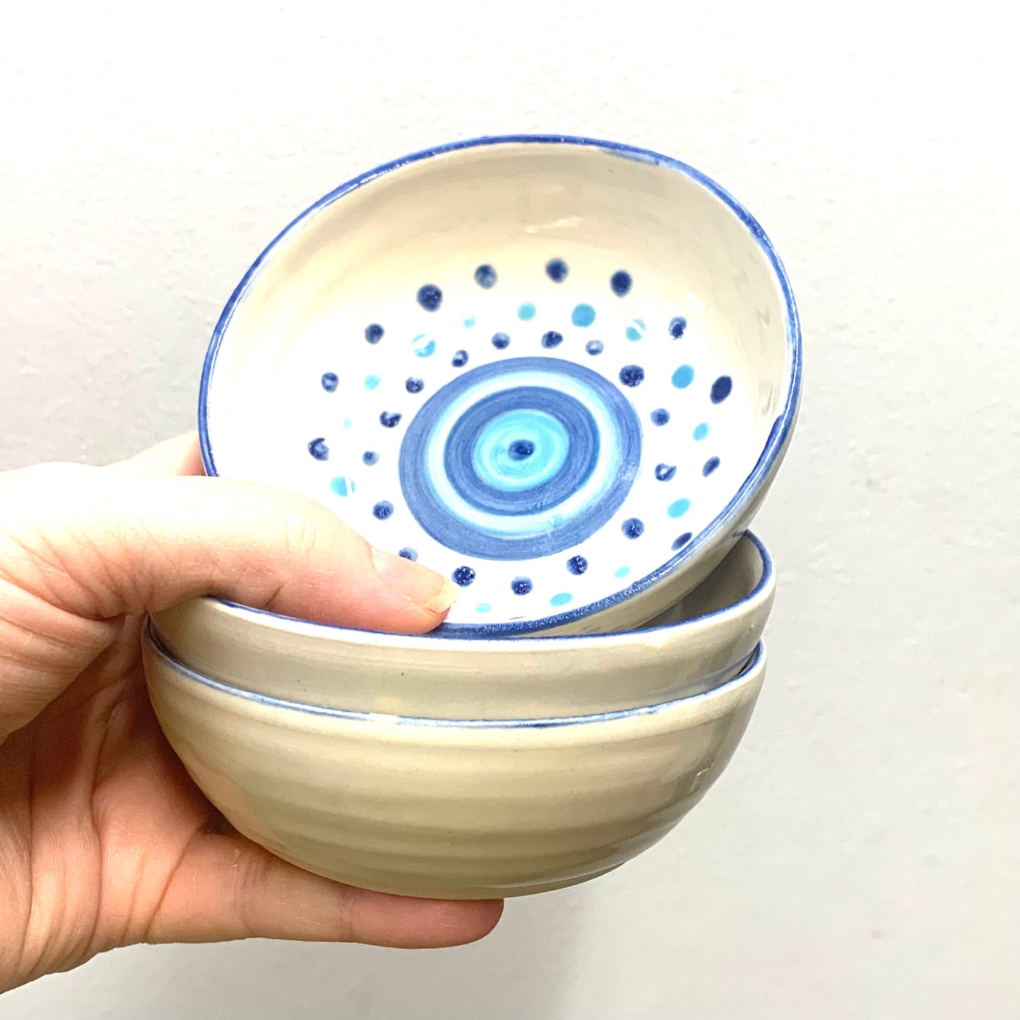 EARTH BY HAND- Dot Dishes- Blues