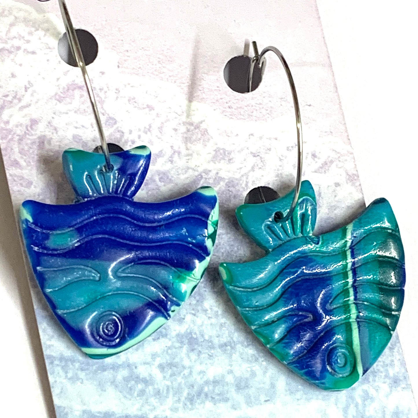 Sailvie Creations - Ocean Fish Hoop Dangle Earrings