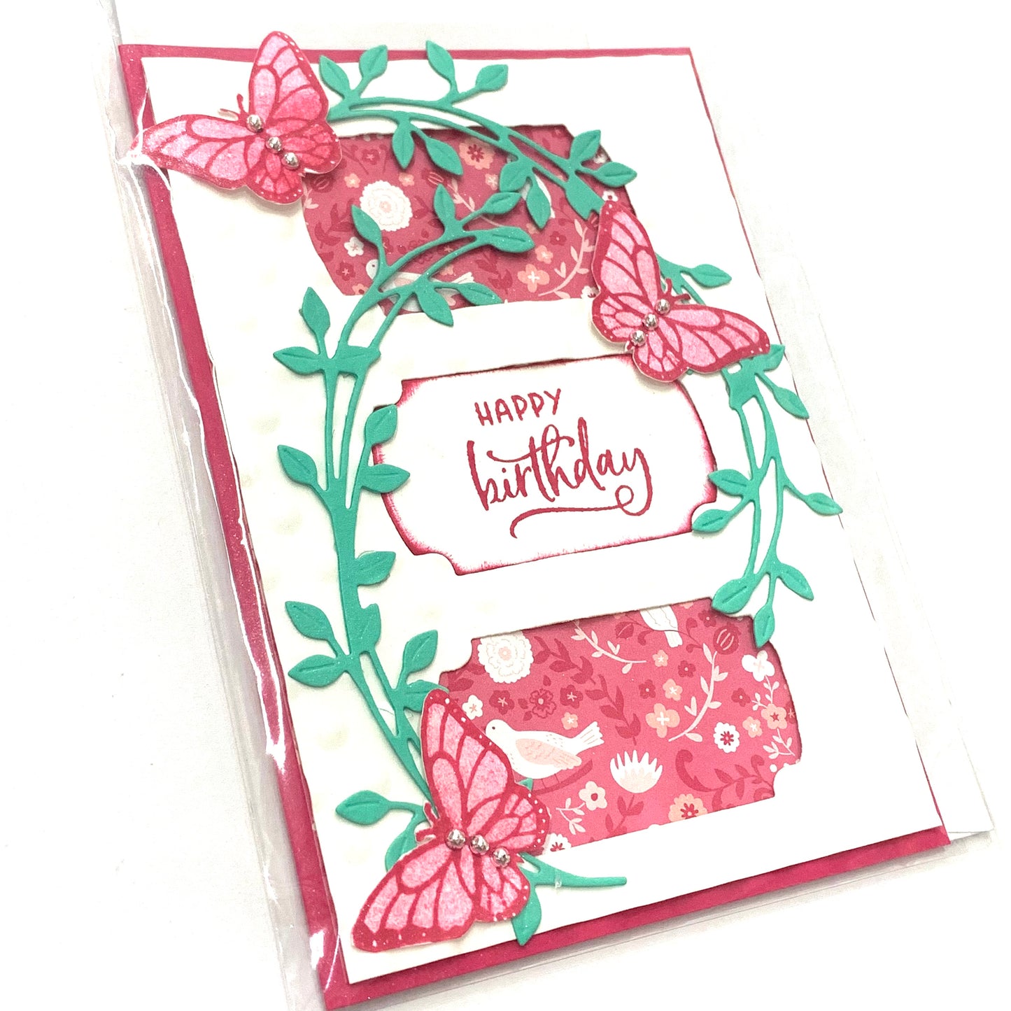 PAPER POSSUM- Butterfly Birthday- HANDMADE GREETING CARD