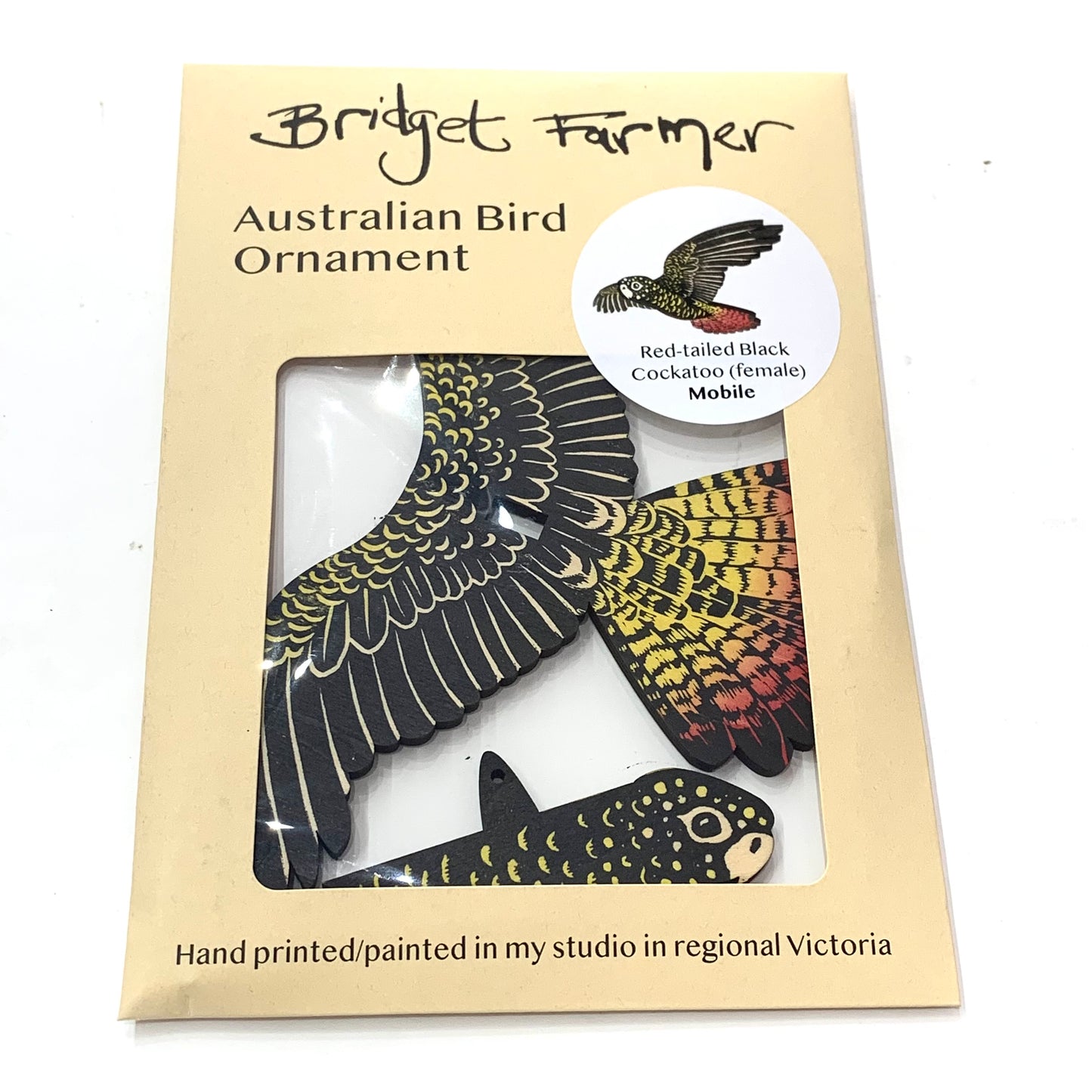 BRIDGET FARMER PRINTMAKER- Black Cockatoo Mobile- Female