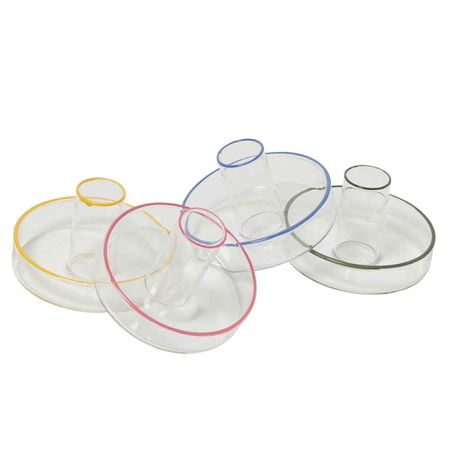 In The Roundhouse - Glass Taper Candle Holder Blue