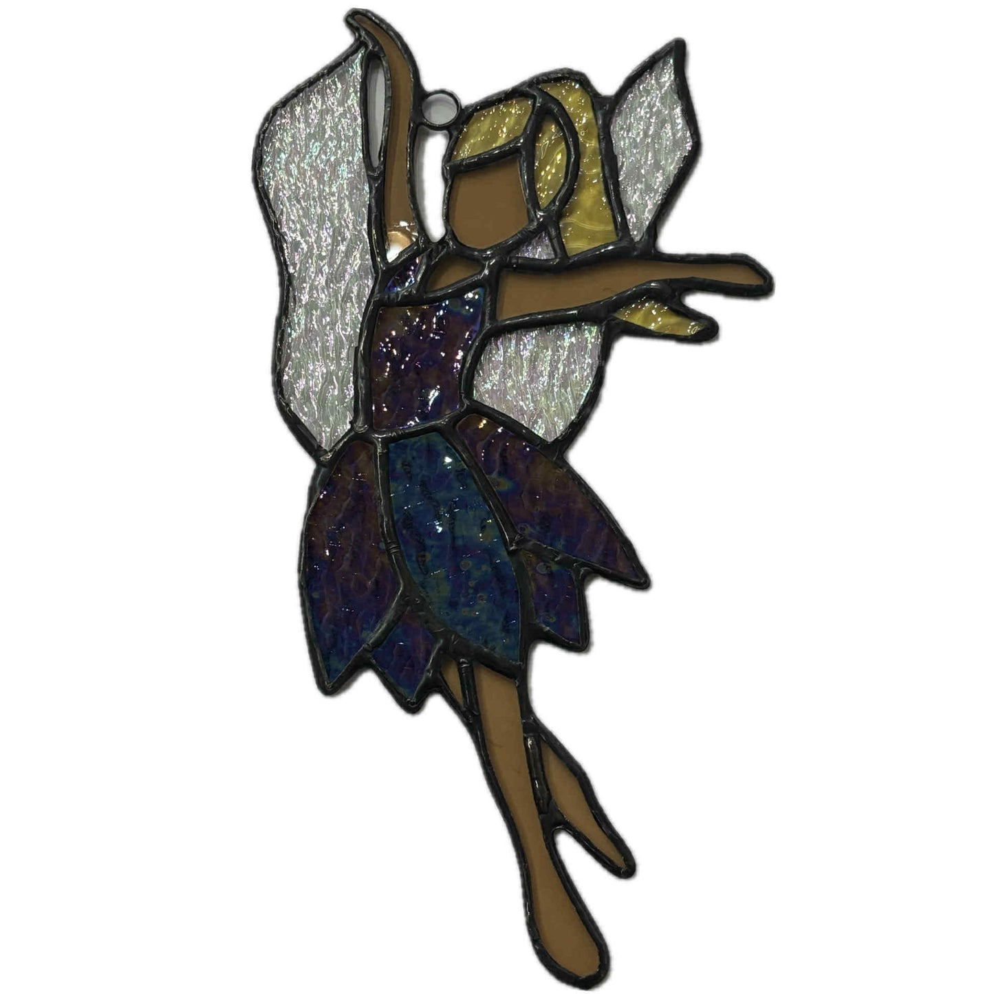 SWAN GLASS -TWILIGHT FLOWER FAIRY - Stained Glass Ornament