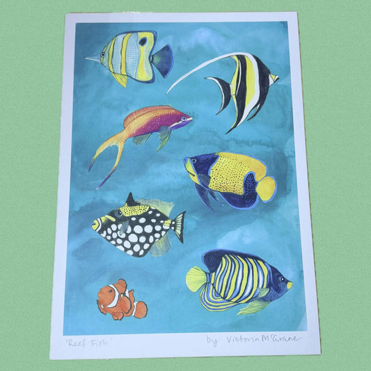 THE SCENIC ROUTE - "REEF FISH"- A4 ART PRINT