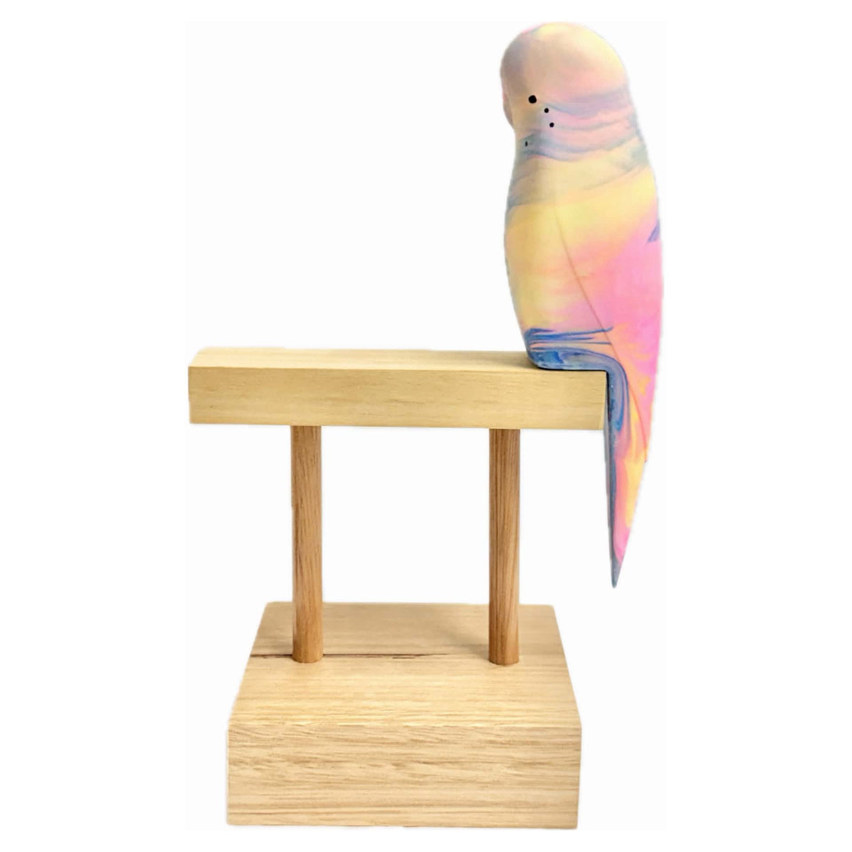 PETE CROMER - RESIN BUDGERIGAR #2 - Bubblegum Swirl