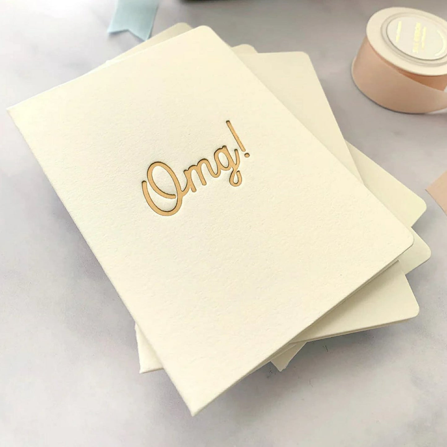 BESPOKE LETTERPRESS - "OMG" Greeting Card