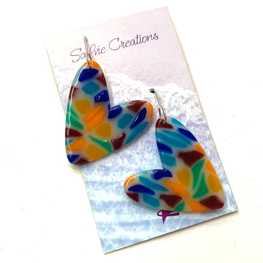 Sailvie Creations - Rainbow Heart Hook Dangle Earrings
