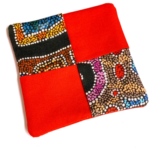 MUMMA WHOOPEE- SINGLE WINE GLASS SLIPPER/COASTERS- Rush Dreaming & Red