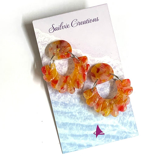 Sailvie Creations - Sunset 2 Piece Frill Dangle Earrings