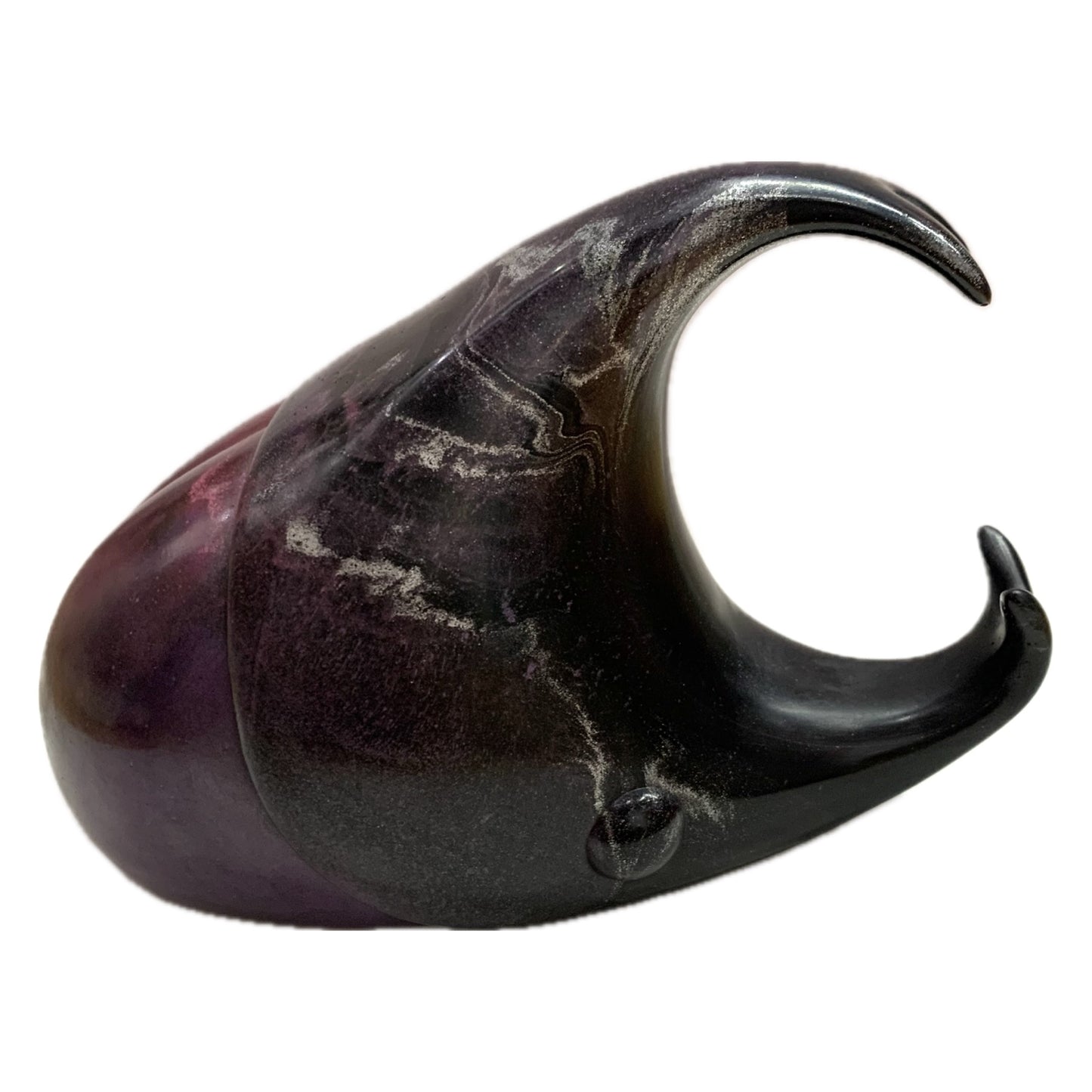 PETE CROMER - RESIN RHINOCEROS BEETLE #3 - Purple & Gold