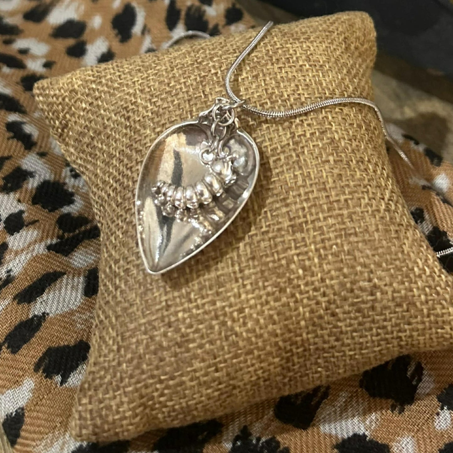 MOLLY MADE- Nature Inspired Leaf and Caterpillar Pendent Necklace