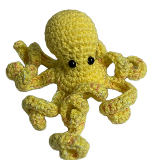 BEAKNITS- CROCHETED OCTOPUS - Bright Pastel Yellow