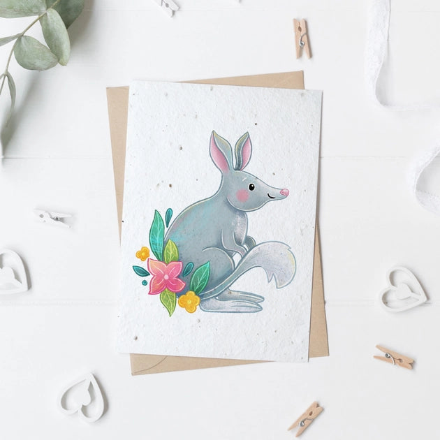 Stray Leaves- Plantable Bilby Recycled Paper Card