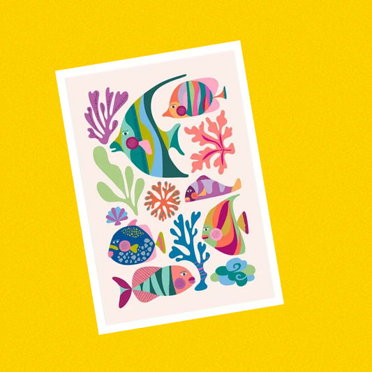 3 BIRDIES STUDIO- "Tropical Fish" A5 Art Print