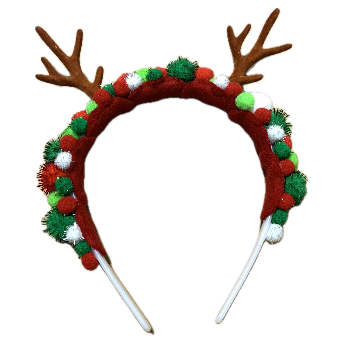 THIS BIRD HAS FLOWN- "RED, WHITE & GREENS ANTLER HEADBAND" MEDIUM CHRISTMAS HEADBAND