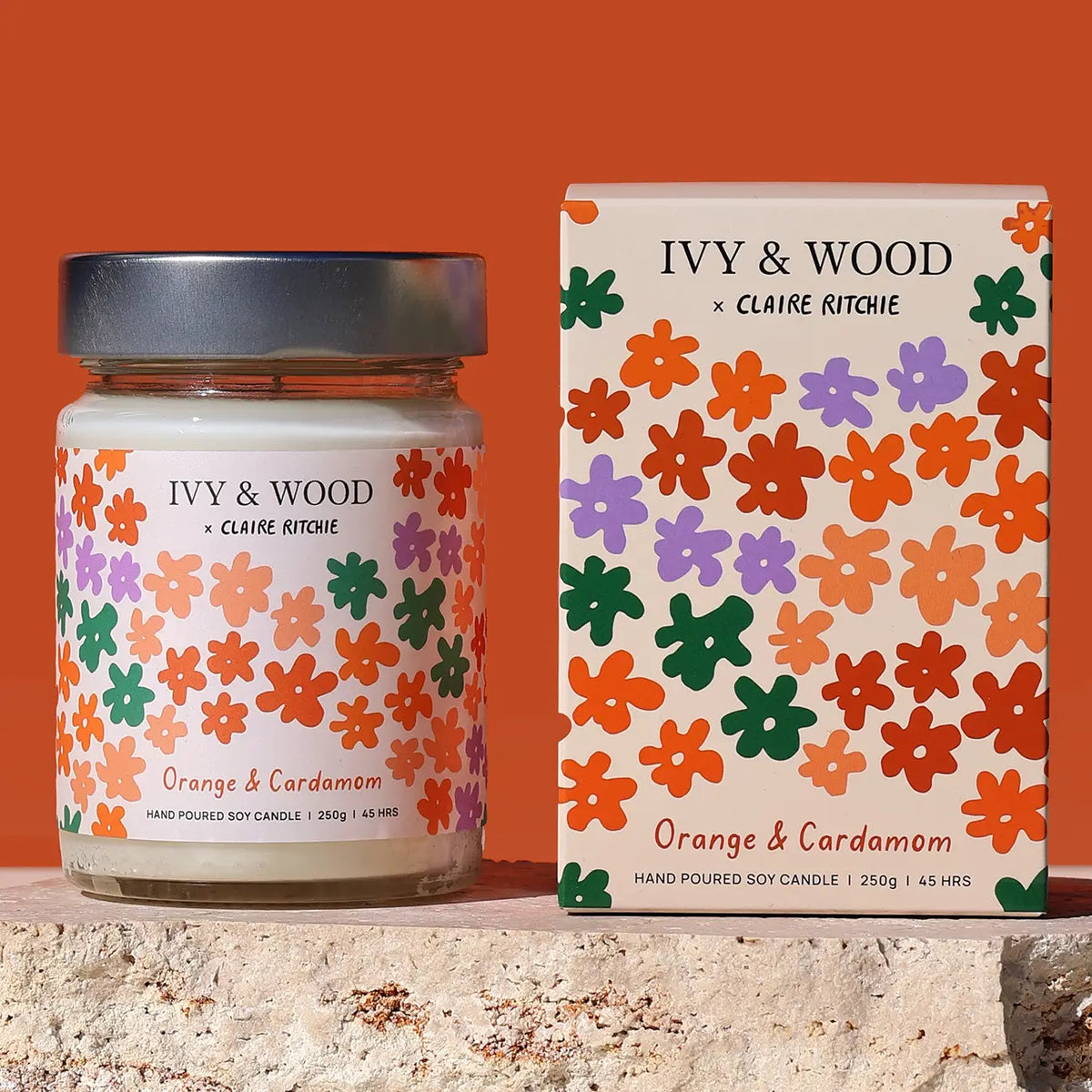 IVY & WOOD - Orange & Cardamom Soy Candle - Bloom X Claire Ritche Limited Edition