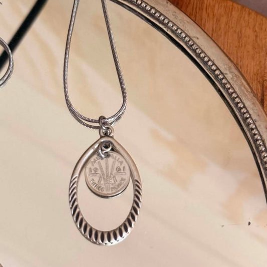 MOLLY MADE- Vintage 1961 Threepence Pendant Necklace