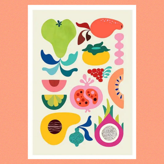 3 BIRDIES STUDIO- "Modern Fruit" A4 Art Print