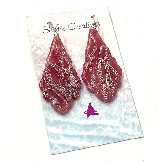 Sailvie Creations - Neptune Scalloped Tentacle Hook Dangle Earrings