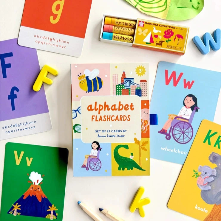 LAUREN SISSON STUDIO- A-Z Illustrated Alphabet Flashcards- Learning Tools