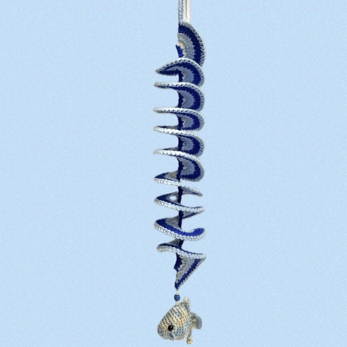 BEAKNITS- CROCHETED WHIRLY TWIRLER - Blue Fish