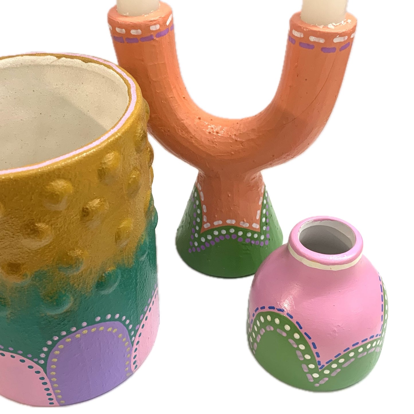 MAKIN' WHOOPEE - Teeny Vase- Pink & Green