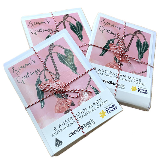 CANDLE BARK CREATIONS - "Gum Blossom Christmas" Australiana- 8 Packs of Cards