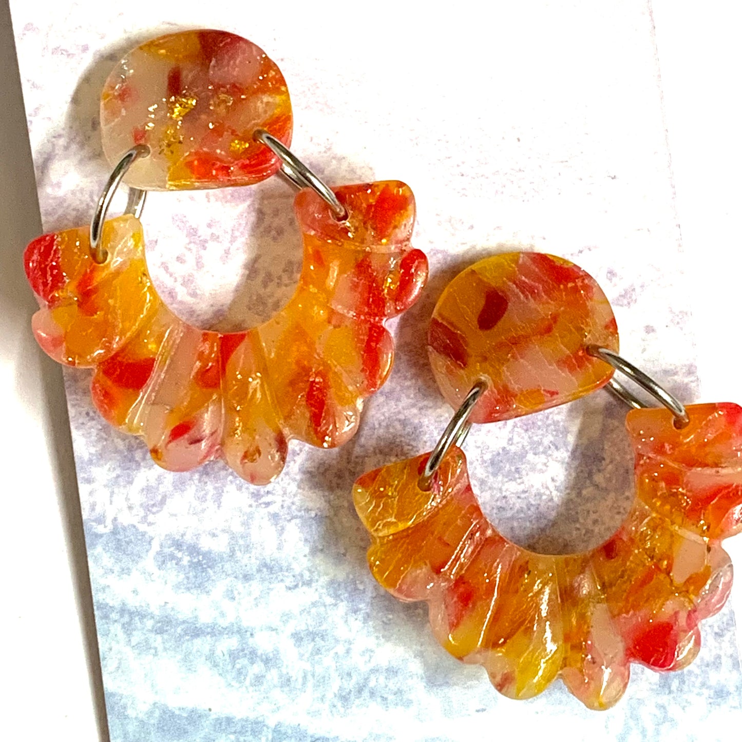 Sailvie Creations - Sunset 2 Piece Frill Dangle Earrings