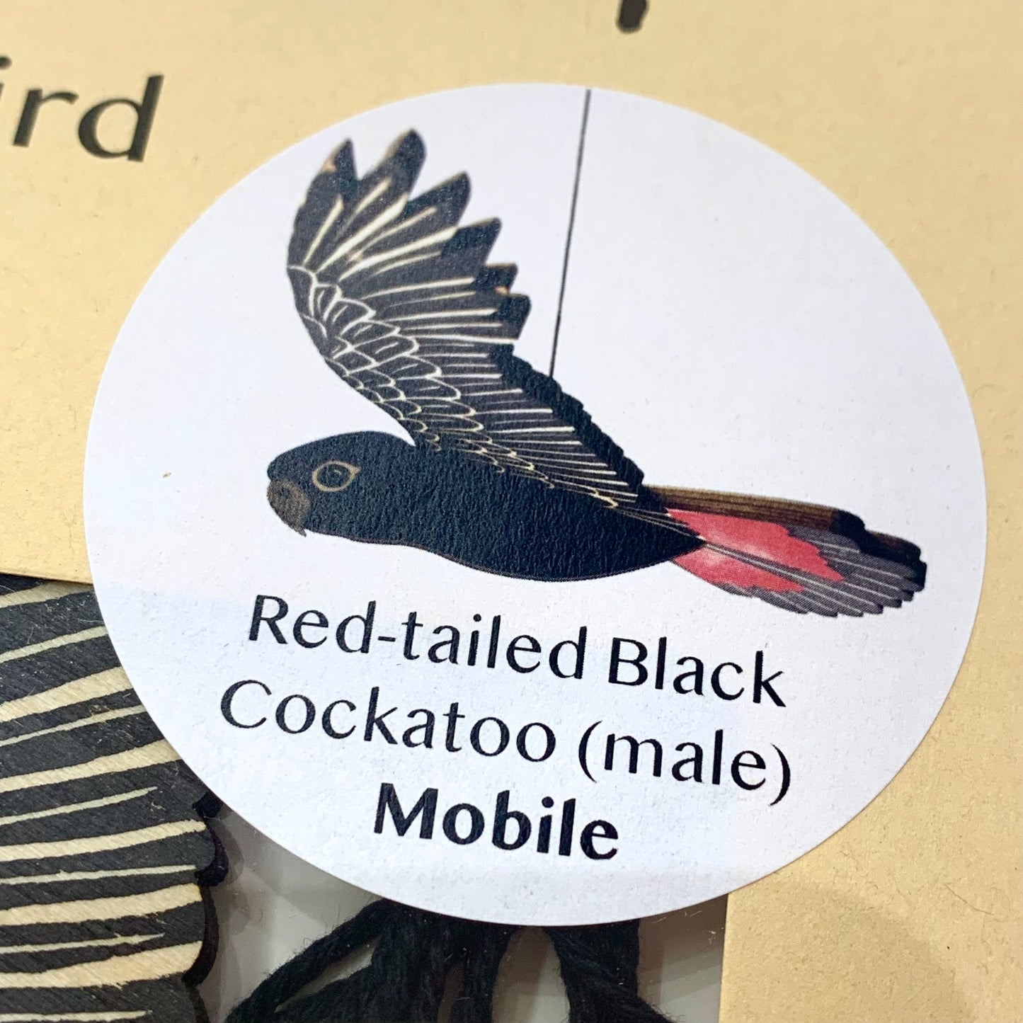 BRIDGET FARMER PRINTMAKER- Black Cockatoo Mobile- Male