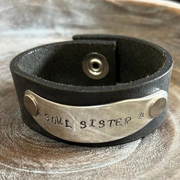 MOLLY MADE- "Soul Sister" Cutlery & Recycled Leather Cuff