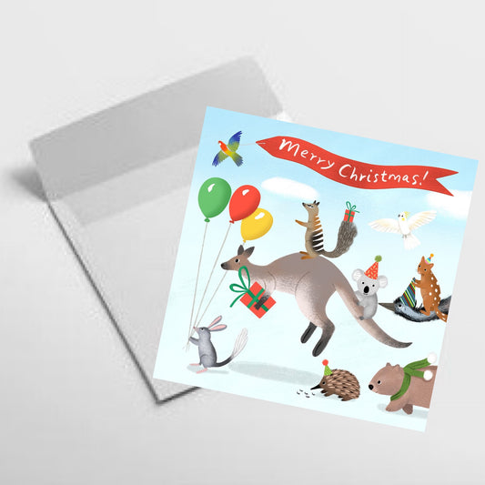 NUOVO - "AUSSIE CHRISTMAS" SQUARE GREETING CARD