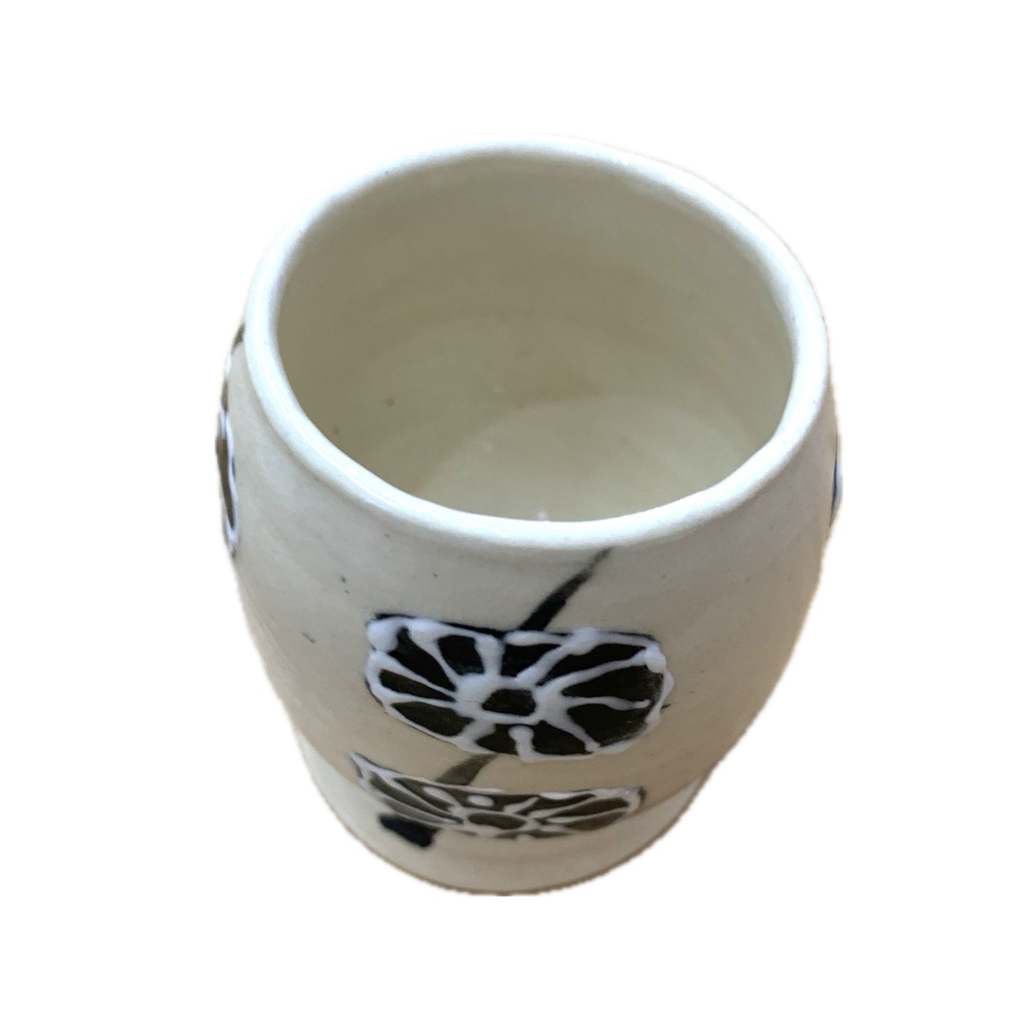 A&A POTTERY - AKIKO - Hand Drawn Flower Small Vase/ Egg Cup- Outline