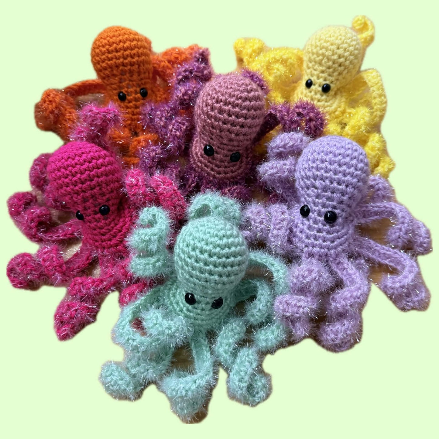 BEAKNITS- CROCHETED OCTOPUS - Orange Tinsel