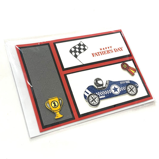 PAPER POSSUM- Blue Hot Rod- HANDMADE FATHER'S DAY CARD