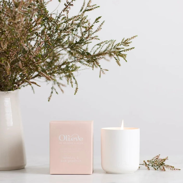 OLIEVE AND OLIE- Waterlily & Pink Grapefruit- Ceramic Candle