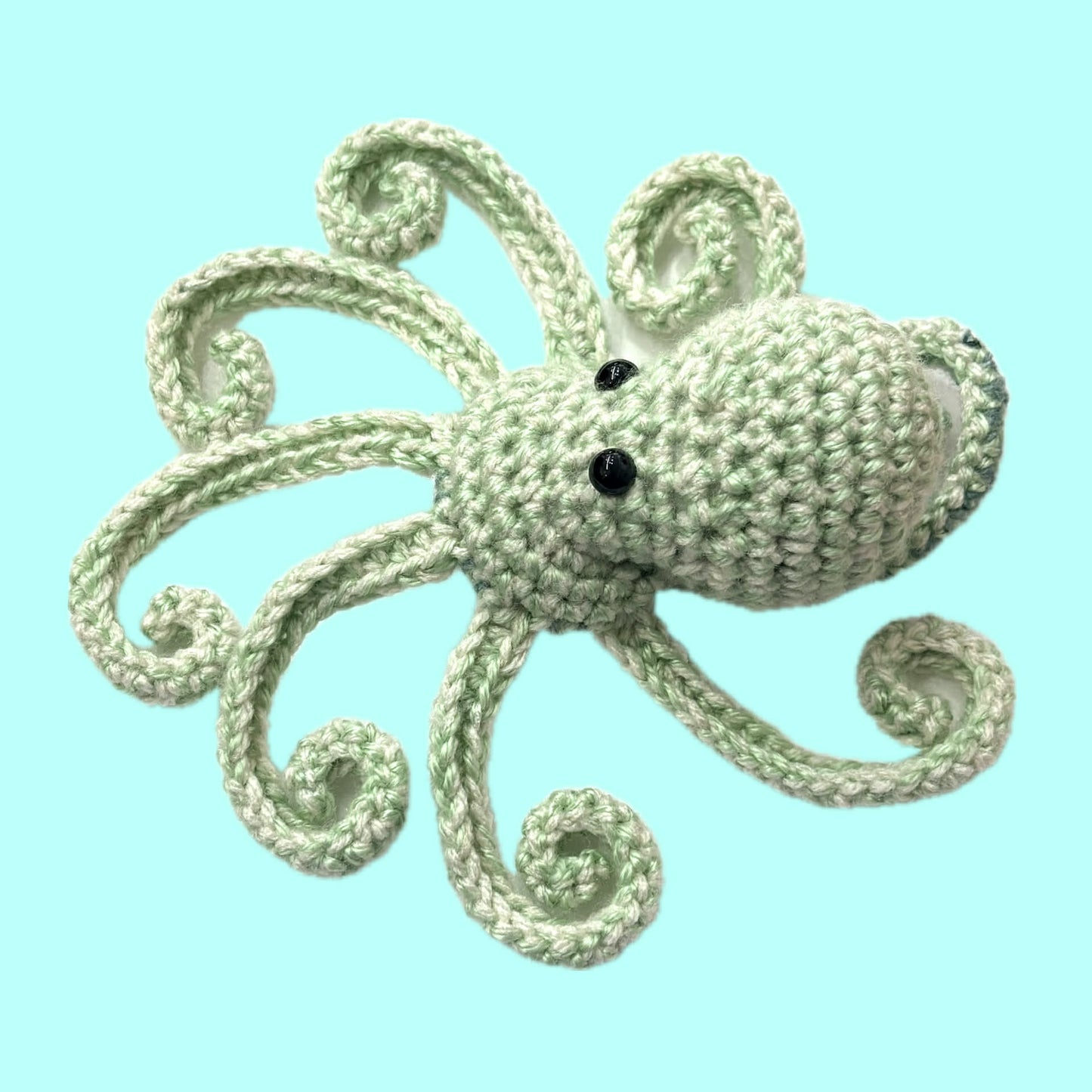 BEAKNITS- CROCHETED OCTOPUS - mint green dappled