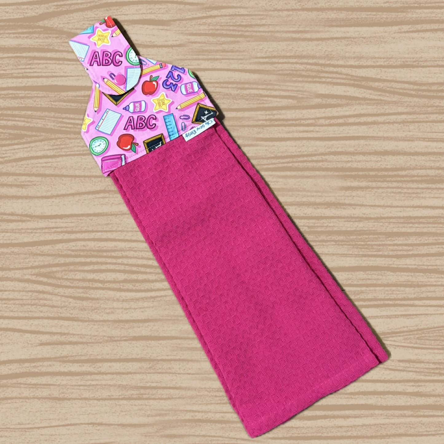OH SEW ROSY: Hanging Towels-School Stuff (Laura Wayne Print)